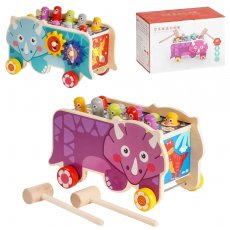 Деревянная игрушка стукалка-каталка Динозавр (в ассортименте)