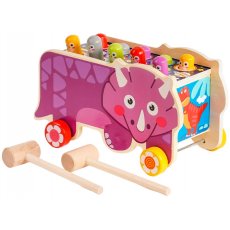 Деревянная игрушка стукалка-каталка Динозавр (в ассортименте)