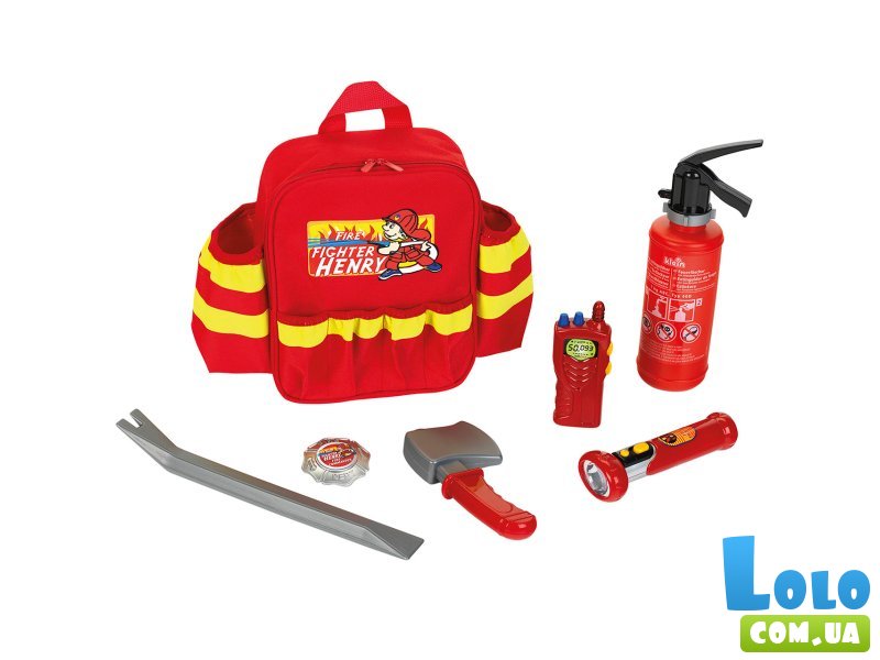 Игрушечный рюкзак пожарного с аксессуарами, Klein