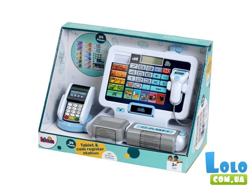 Игрушечный кассовый электронный аппарат с планшетом, Klein