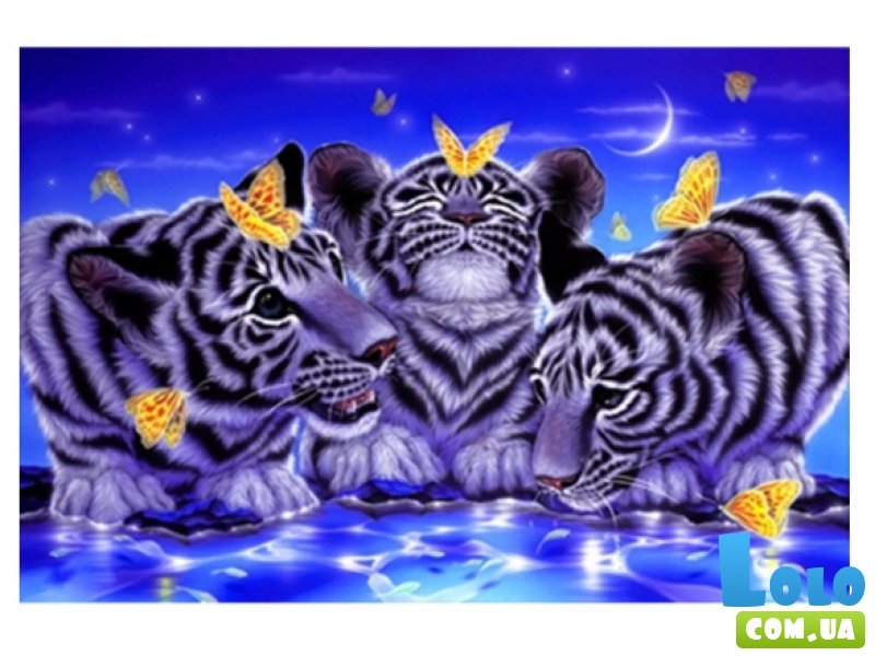 Алмазная мозаика Тигрята, TK Group (30х20 см)