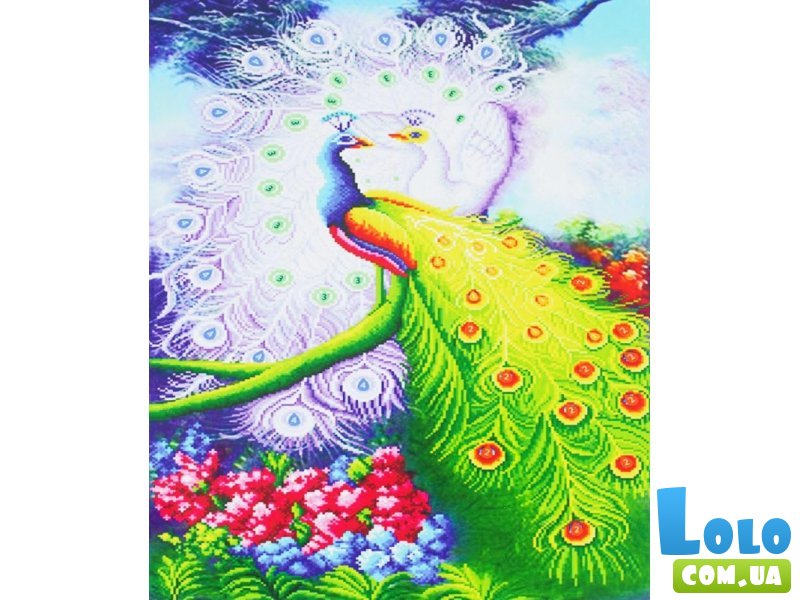 Алмазная мозаика Мерцающие павлины, TK Group (40х50 см)