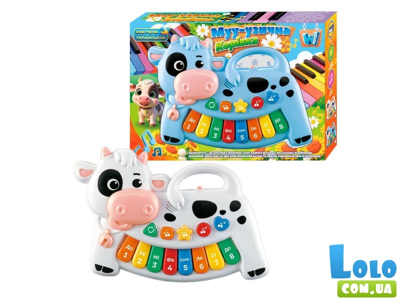 Пианино музыкальное Коровка, WToys (в ассортименте)