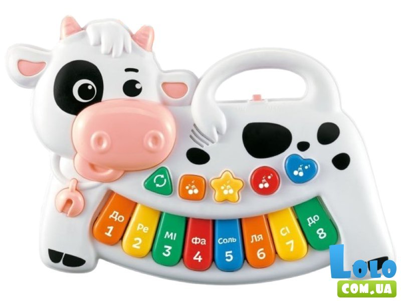 Пианино музыкальное Коровка, WToys (в ассортименте)
