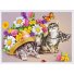 Алмазная мозаика Котята в цветах, TK Group (30х20 см)