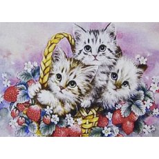Алмазная мозаика Котики в корзине, TK Group (30х20 см)