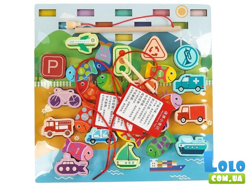 Деревянная логическая доска с магнитной рыбалкой