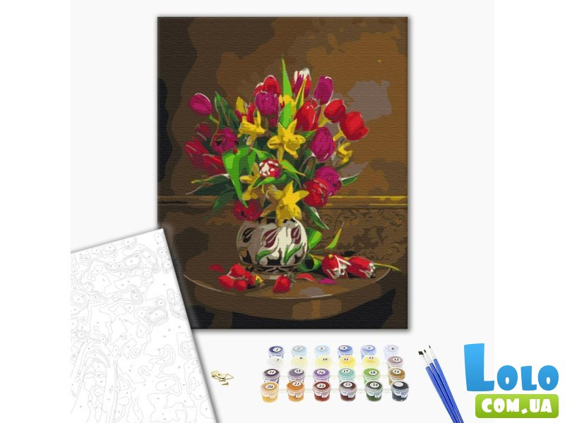 Картина по номерам Тюльпаны и нарциссы, Brushme (40х50 см)