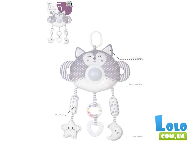 Игрушка музыкальная Подвеска Лисичка со световыми эффектами, Funmuch