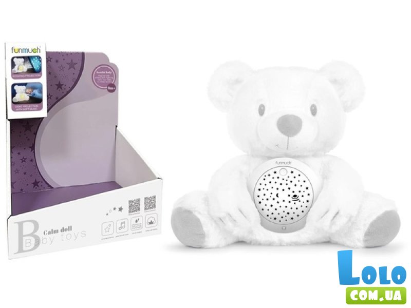 Интерактивная игрушка Белый мишка с проектором, Funmuch