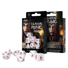 Набор кубиков Classic Runic White & red Dice Set, Q-Workshop