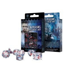 Набор кубиков Classic RPG Translucent Blue & red Dice Set, Q-Workshop
