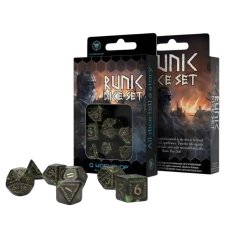 Набор кубиков Runic Bottle-green & gold Dice Set, Q-Workshop