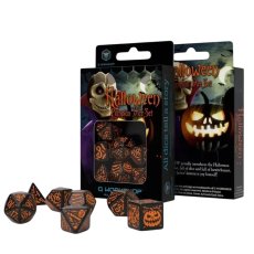 Набор кубиков Halloween Pumpkin Black & orange Dice Set, Q-Workshop