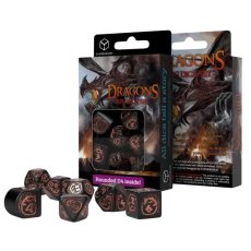 Набор кубиков Dragons Modern Dice Set: Obsidian, Q-Workshop