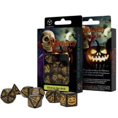 Набор кубиков Halloween Pumpkin Black & Glow in the dark Dice Set, Q-Workshop