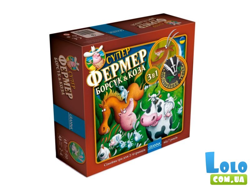 Настольная игра Суперфермер 3 в 1: Барсук & Коза, Granna