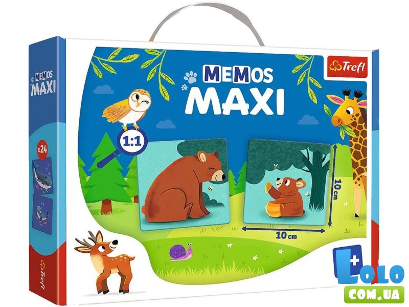 Настольная игра Мемос Maxi Родители и дети животных, Trefl