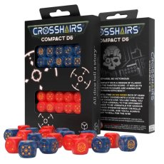 Набор кубиков Crosshairs Compact D6: Cobalt & Red Dice Set, Q-Workshop