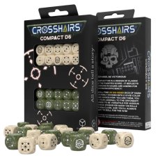 Набор кубиков Crosshairs Compact D6: Beige & Olive Dice Set, Q-Workshop