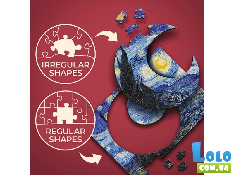 Деревянный пазл Винсент ван Гог - Звездная ночь, Trefl, 200 эл.