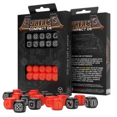 Набор кубиков Fortress Compact Black & Red D6 Dice, Q-Workshop