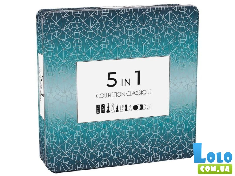 Настольная игра 5 в 1: шахматы, нарды, домино, Tactic