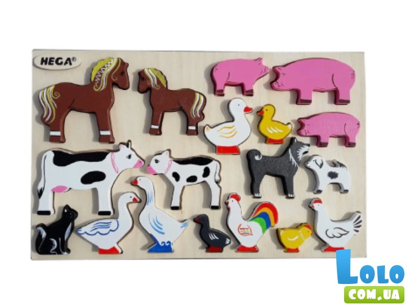 Деревянная рамка-вкладыш Домашние животные, HEGA