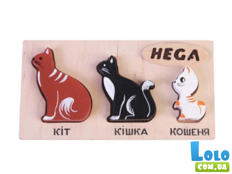 Деревянная рамка-вкладыш Коты, HEGA