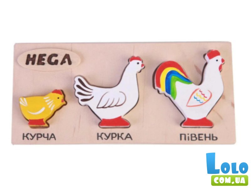 Деревянная рамка-вкладыш Куры, HEGA