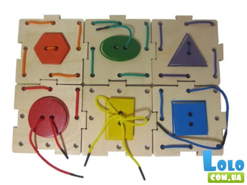 Деревянный пазл-шнуровка Геометрик, HEGA