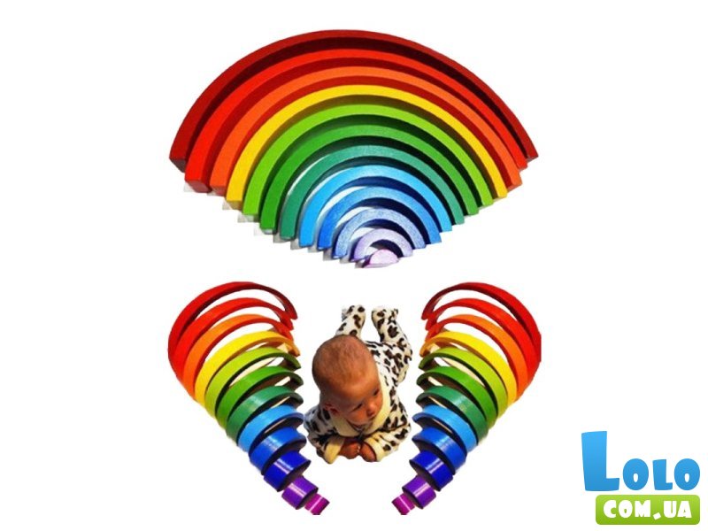 Пирамидка деревянная Радуга, Hega