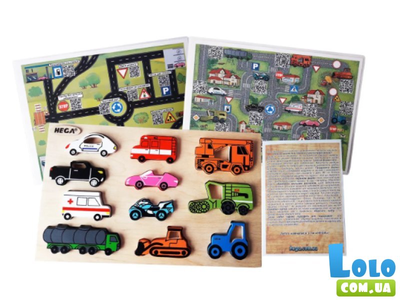 Коврик-дорога с набором машин, Hega