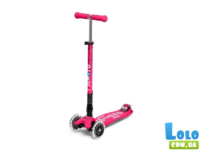 Самокат трехколесный Maxi Deluxe LED, Maxi (розовый)