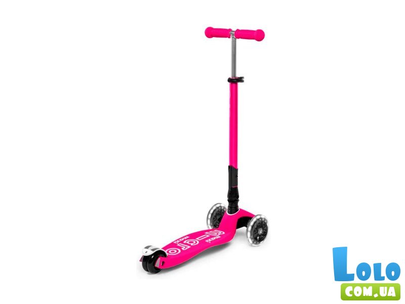 Самокат трехколесный Maxi Deluxe LED, Maxi (розовый)