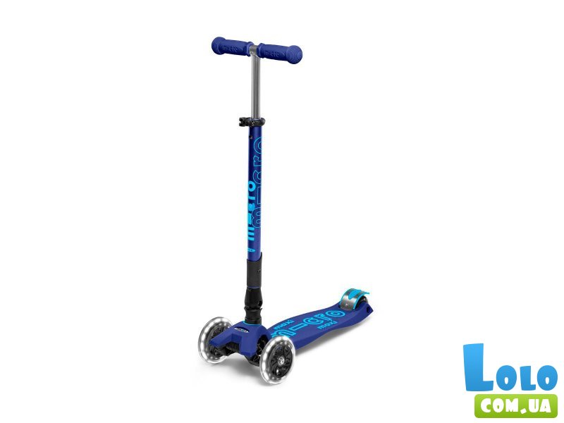Самокат трехколесный Maxi Deluxe LED, Maxi (темно-синий)