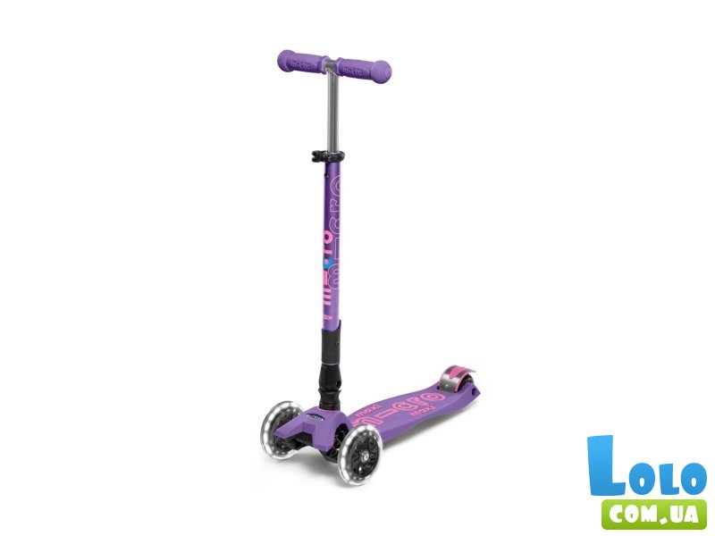 Самокат трехколесный Maxi Deluxe LED, Maxi (фиолетовый)