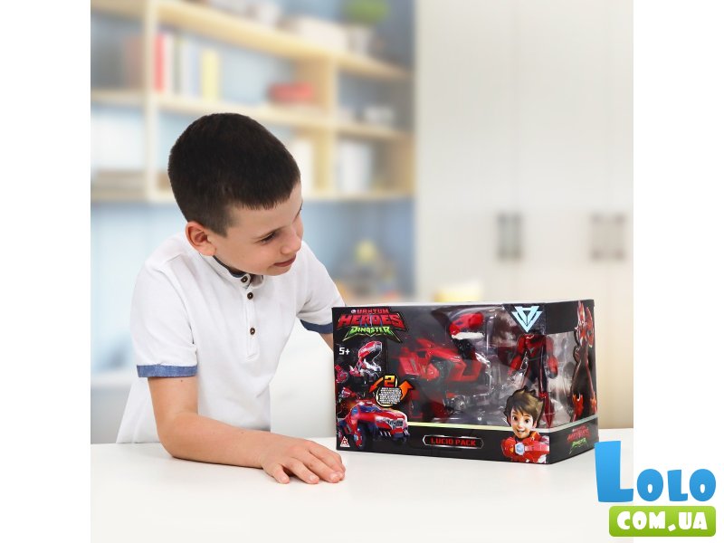 Трансформер-динозавр Лучио с фигуркой, Dinoster