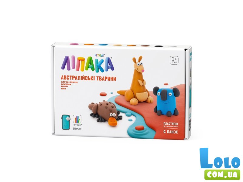 Набор пластилина Австралийские животные: утконос, кенгуру, коала, Lipaka