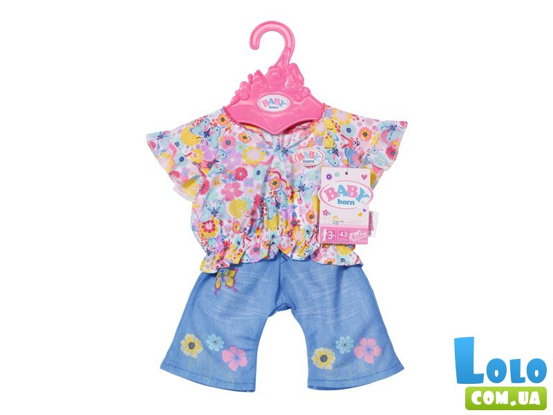 Одежда для куклы Цветочный джинс, Baby Born