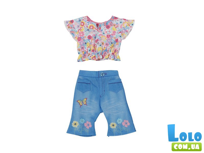 Одежда для куклы Цветочный джинс, Baby Born