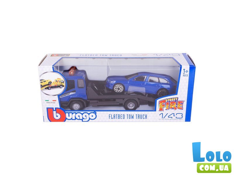 Эвакуатор с машиной Audi A6 Avant, Bburago