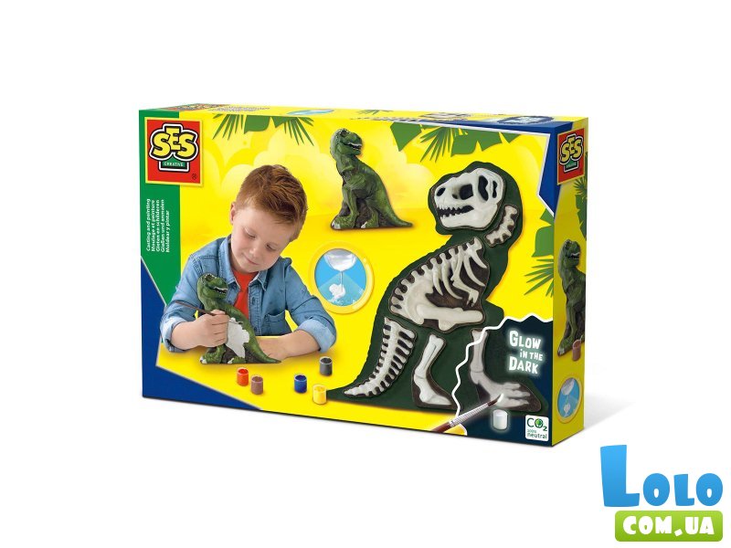 Набор для создания гипсовой фигурки Ти-Рекс со скелетом