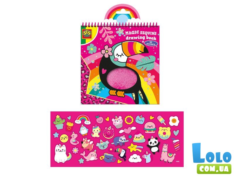 Набор для творчества Книжка-раскраска Блестки, SES Creative