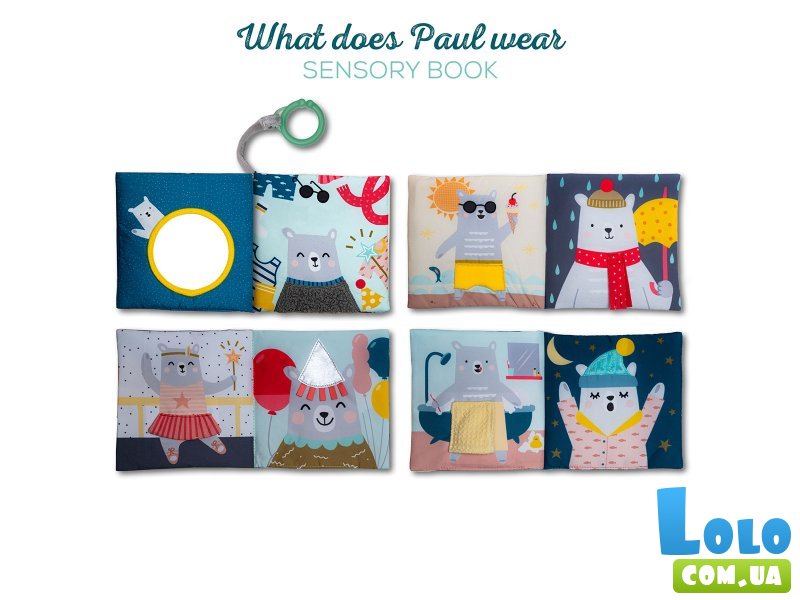 Книга для коляски Что наденет мишка Пол, Taf Toys