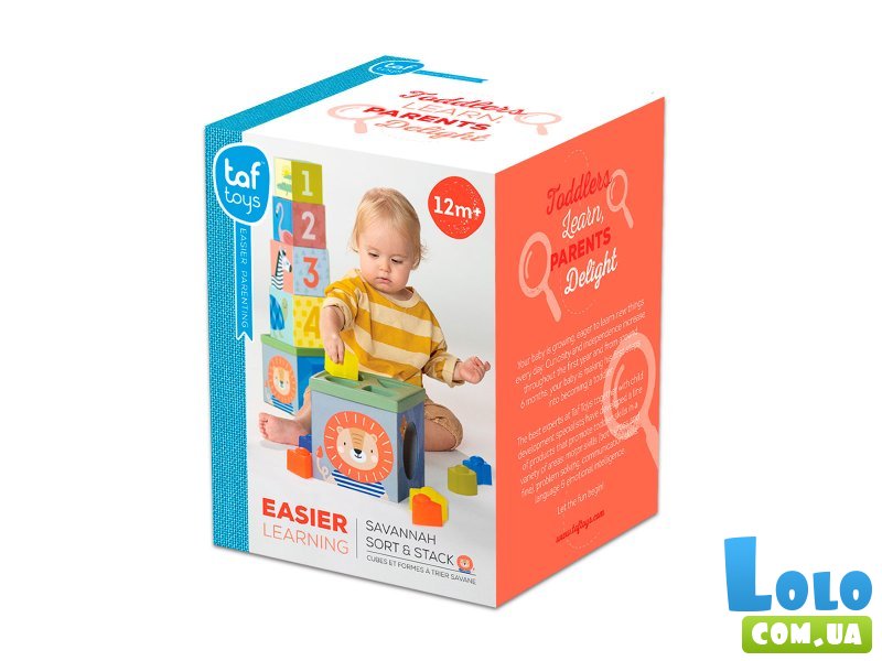 Развивающий сортер-пирамидка Кубики Африка, Taf Toys