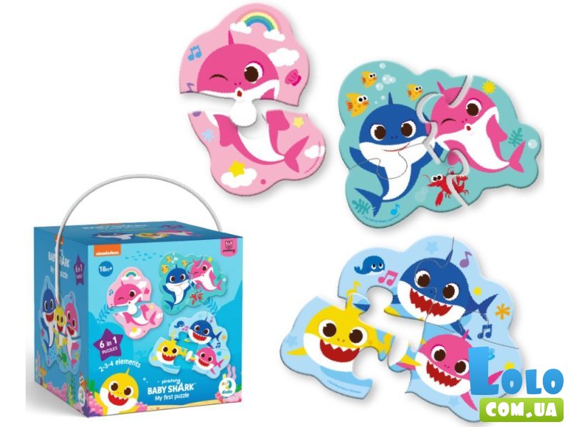 Пазл 6 в 1 Shark, DoDo, 2-3-4 эл.