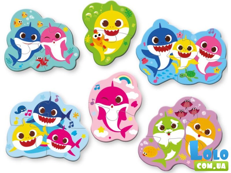 Пазл 6 в 1 Shark, DoDo, 2-3-4 эл.