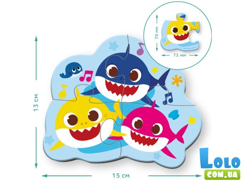 Пазл 6 в 1 Shark, DoDo, 2-3-4 эл.