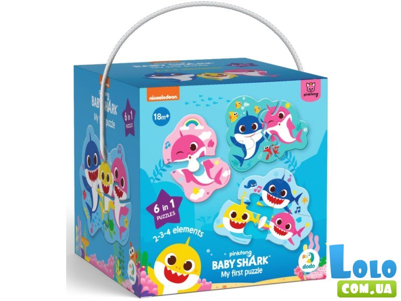 Пазл 6 в 1 Shark, DoDo, 2-3-4 эл.